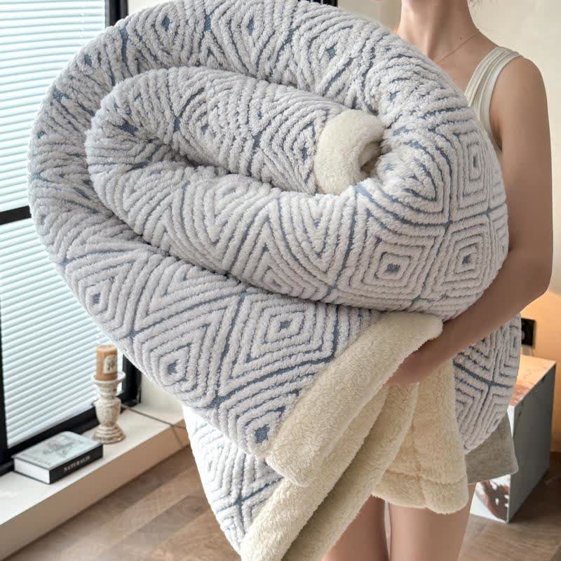 Ownkoti Geometric Diamond Jacquard Sherpa Throw Blanket - Blue - 2PCS Pillowcases - 19" x 29" - image 20