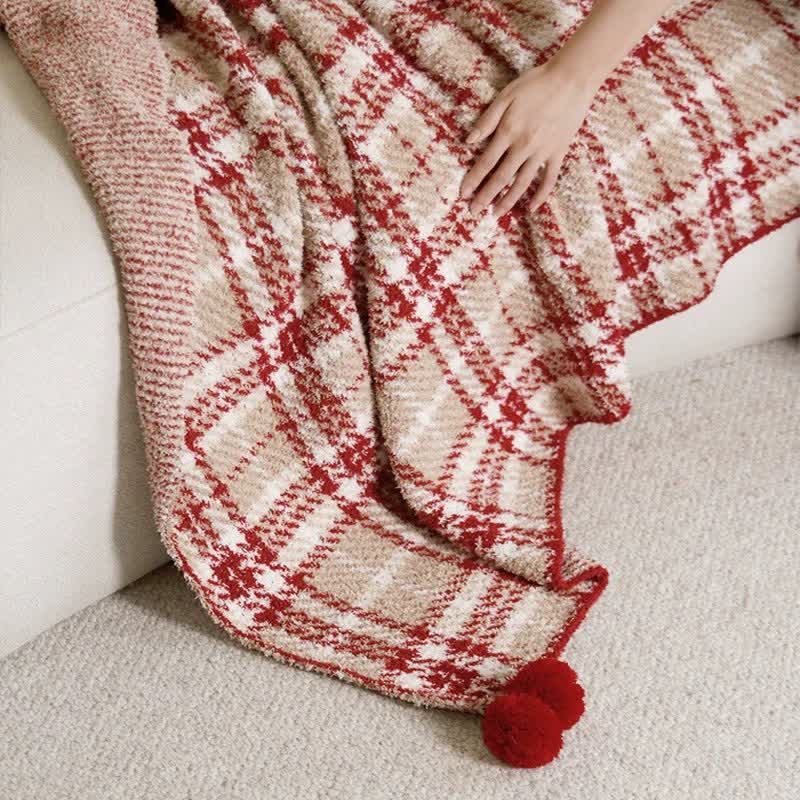Ownkoti Christmas Red Plaid Decorative Throw Blanket - image 2