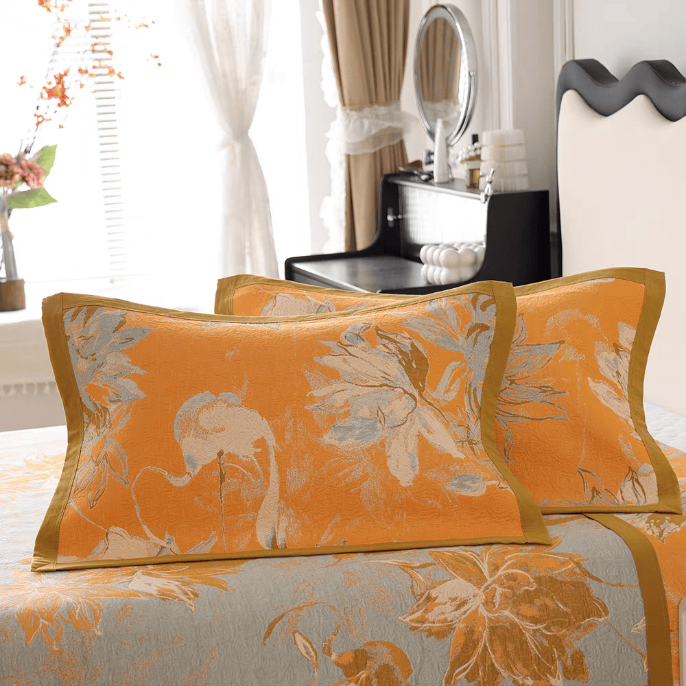 Ownkoti Blossoming Flower Cotton Gauze Breathable Quilt - 2pcs Pillowcases - 19" x 31" - image 2