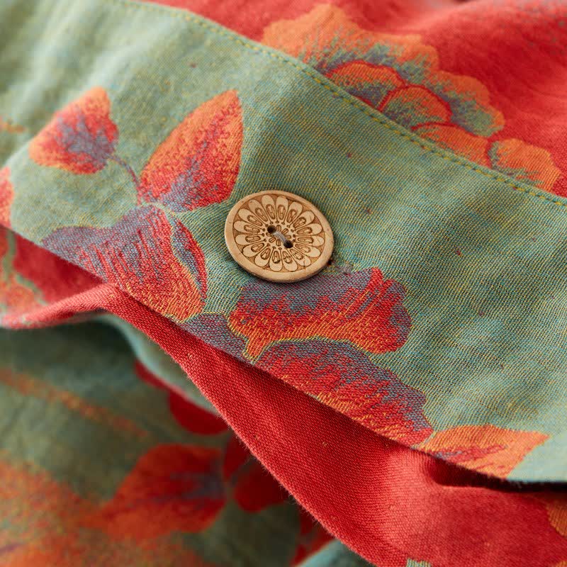 Ownkoti Luxurious Peony Jacquard Cotton Gauze Bedding - image 4