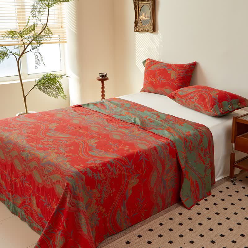Vintage Rural Jacquard Cotton Gauze Bedding - image 1