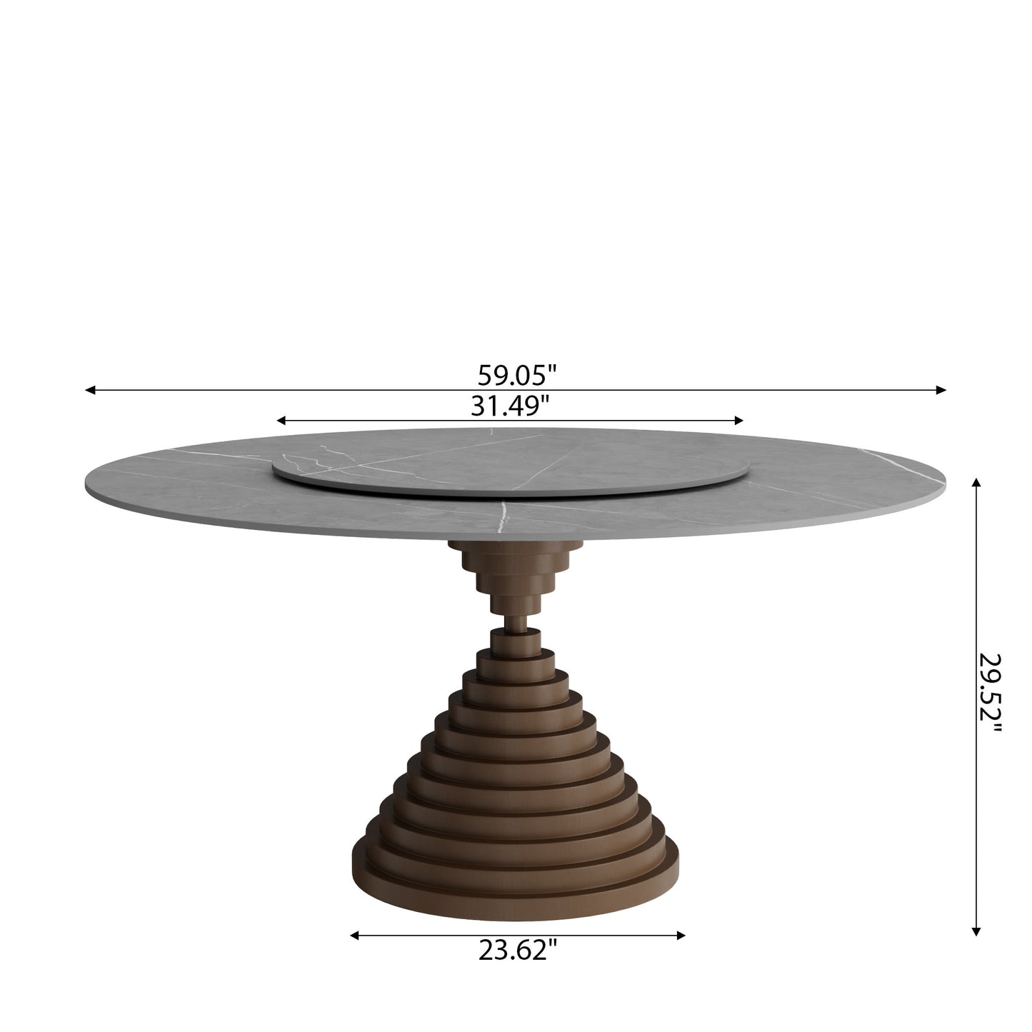 Multi-layered Hourglass-shaped Base Dining Table For 4-8 Seats - image 20