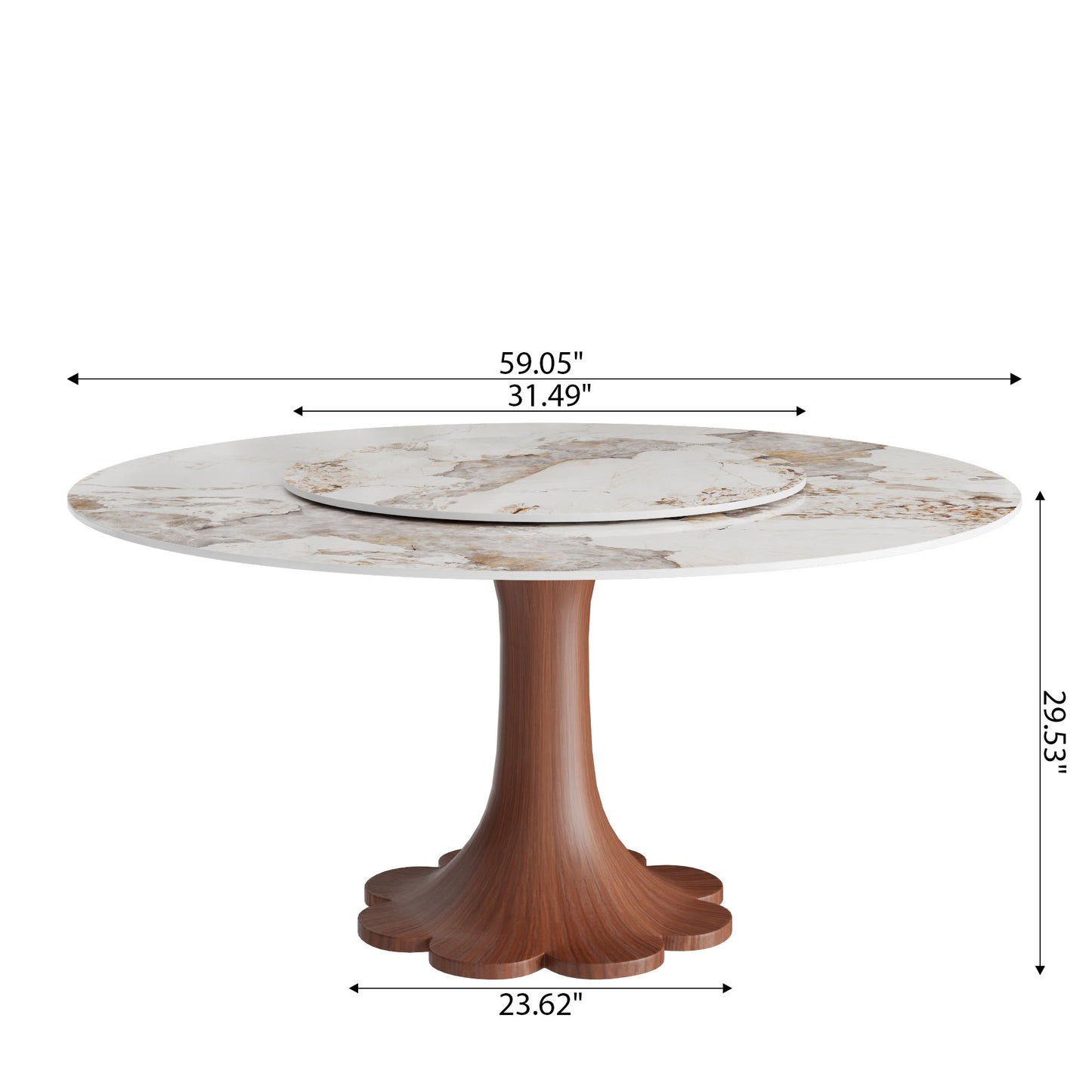 Floral-shape Pedestal Dining Table Pedestal Base Farmhouse Style - image 28