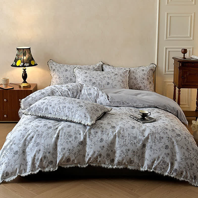 Ownkoti Vintage Floral Cotton Lace Bedding Set - image 10
