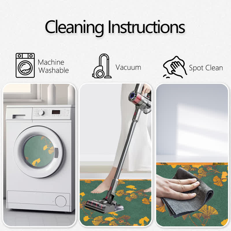 Pastoral Ginkgo Leaf Anti-slip Foldable Rug - image 7