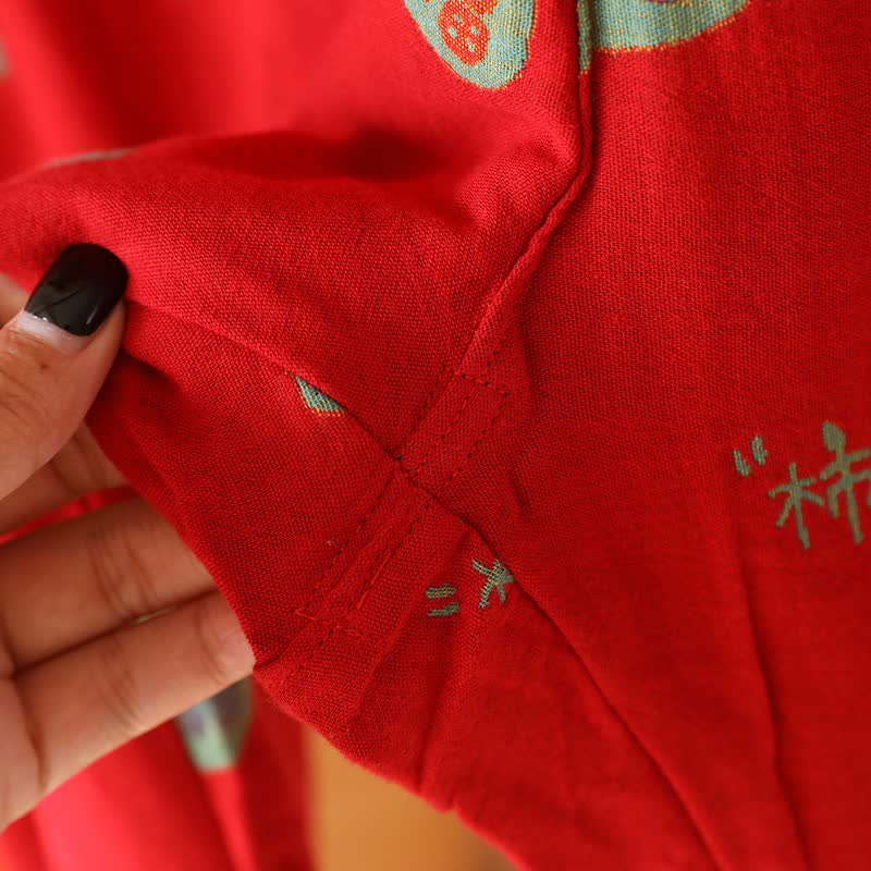 Lucky Persimmon Cotton Pajama Set - image 13