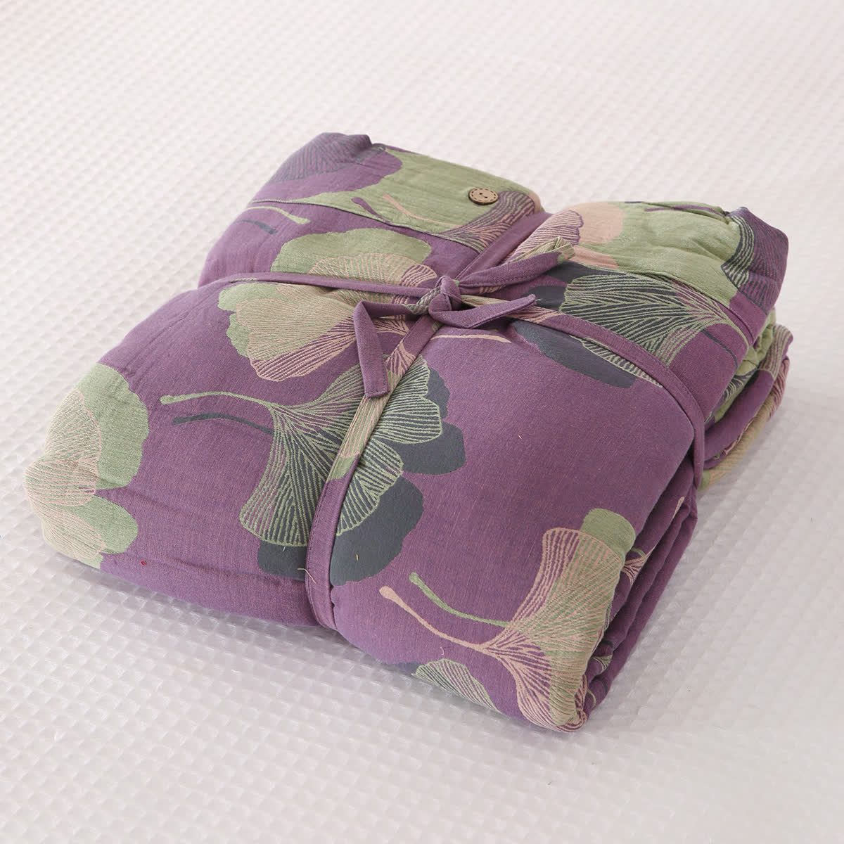 Ownkoti Natural Ginkgo Leaf Cotton Sheet Coverlet - Dark Purple - 2PCS Pillowcases - 19" x 29" - image 0