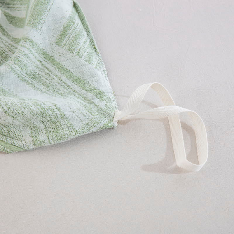 Green Herringbone Cotton Duvet Cover Set(3PCS) - image 9