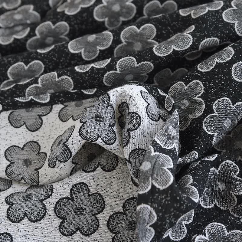 Black Floral Jacquard Natural Cotton Nightwear - image 17