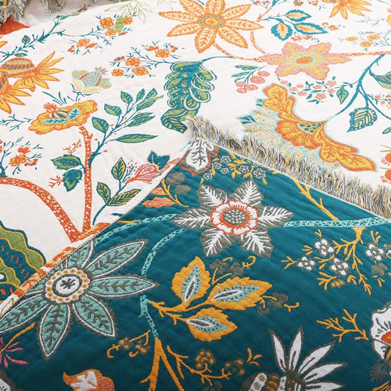 Ownkoti Botanical Floral Cotton Reversible Quilt - image 4