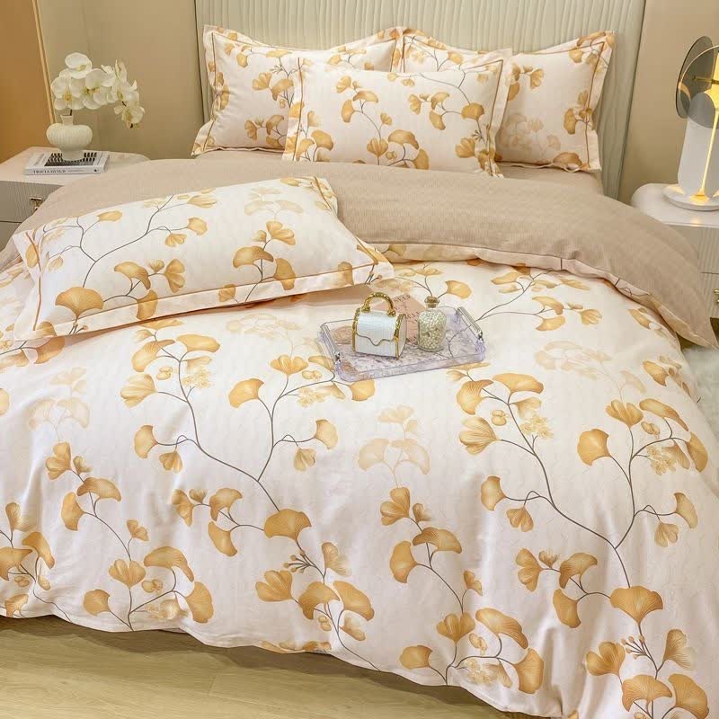 Ownkoti Harvest-inspired Ginkgo Cotton Bedding Set(4PCS) - image 2