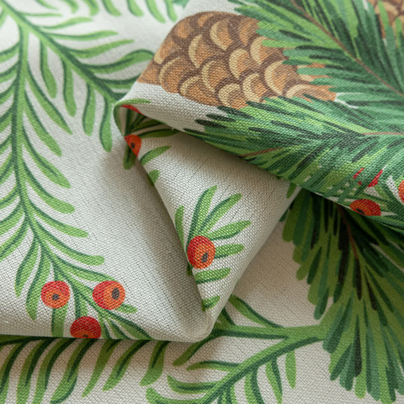 Ownkoti Pinecone Leaf Print Tassel Curtain - image 4