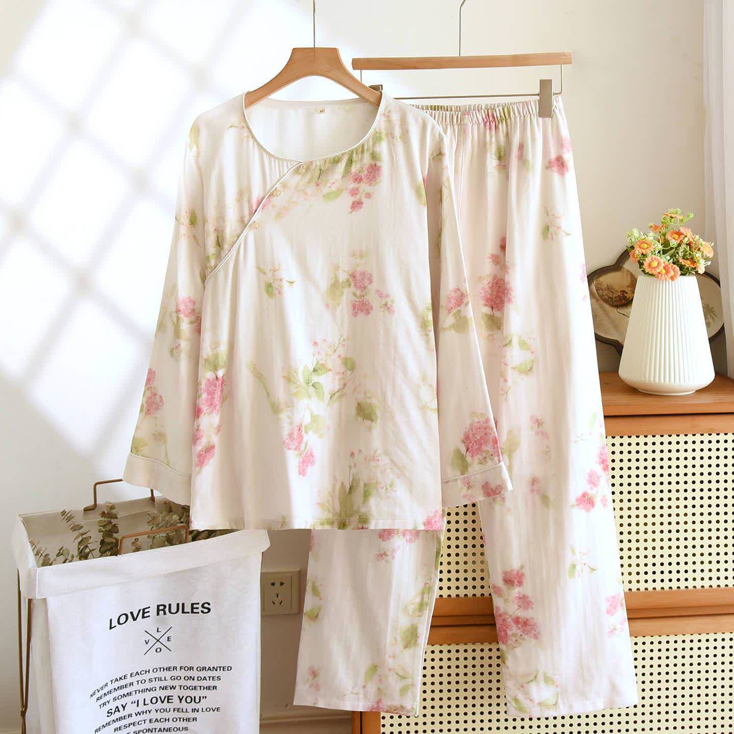 Ownkoti Oriental-inspired Peony Cotton Loungewear - XL - image 0