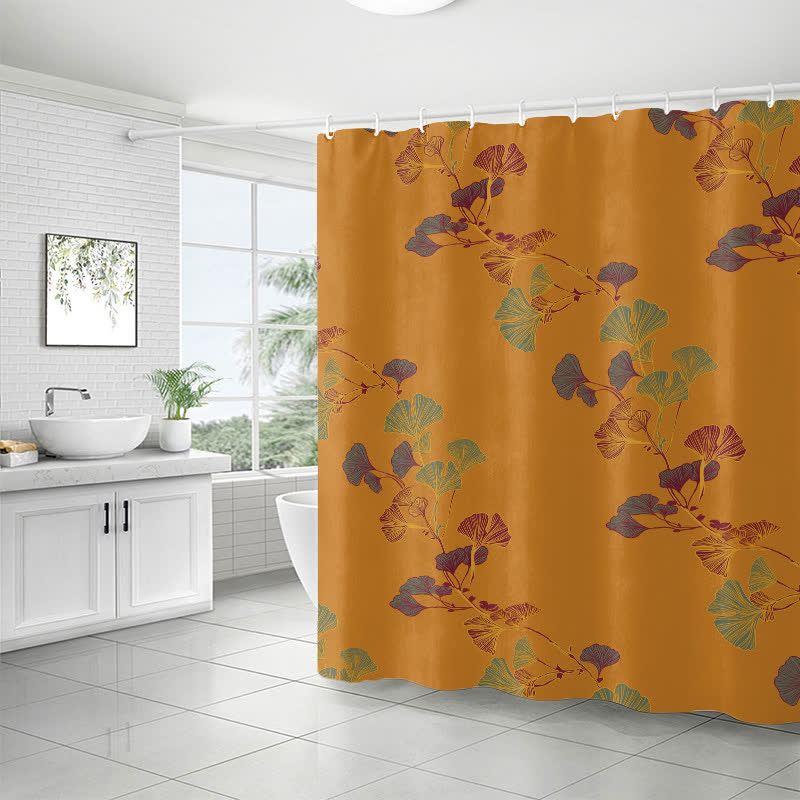 Ownkoti Ginkgo Leaf Print Shower Curtain - image 17