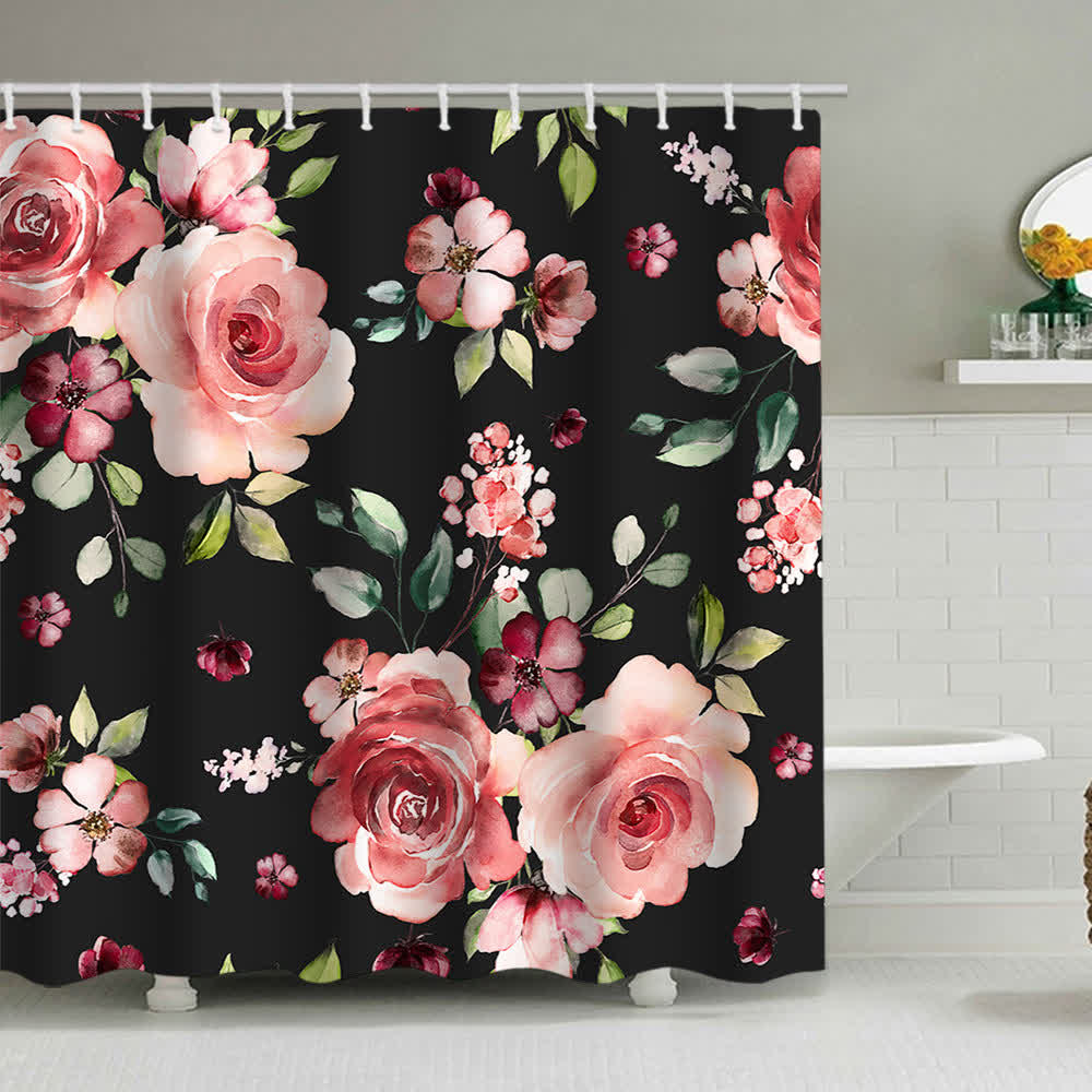 Ownkoti Luxurious Flowers Print Shower Curtain - F - 71"W x 90"L - image 5