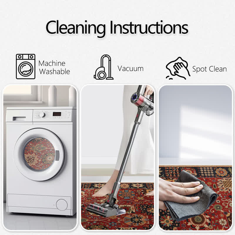 Ownkoti Vintage Persian Rectangle Washable Area Rug - image 7