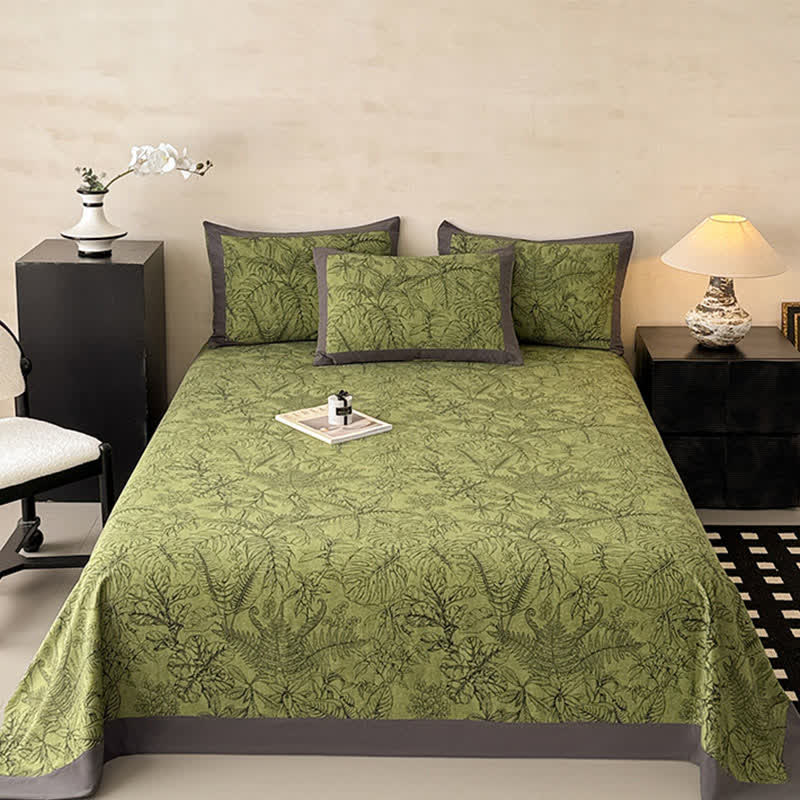 Ownkoti Botanical Leaf Brushed Cotton Sheet Bedspread - image 1