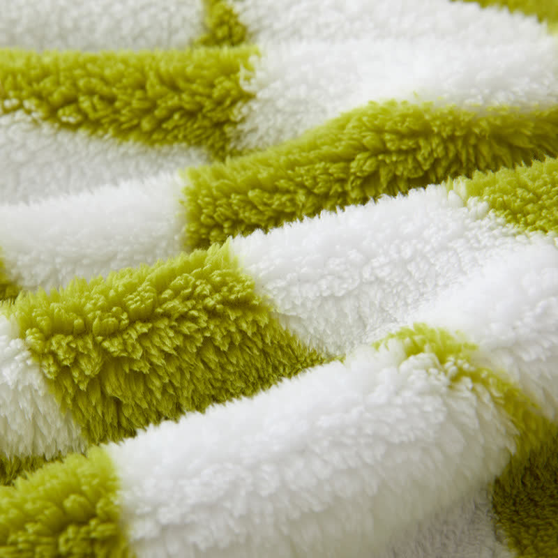 Ownkoti Geometric Pattern Hooded Button Plush Robe - image 4