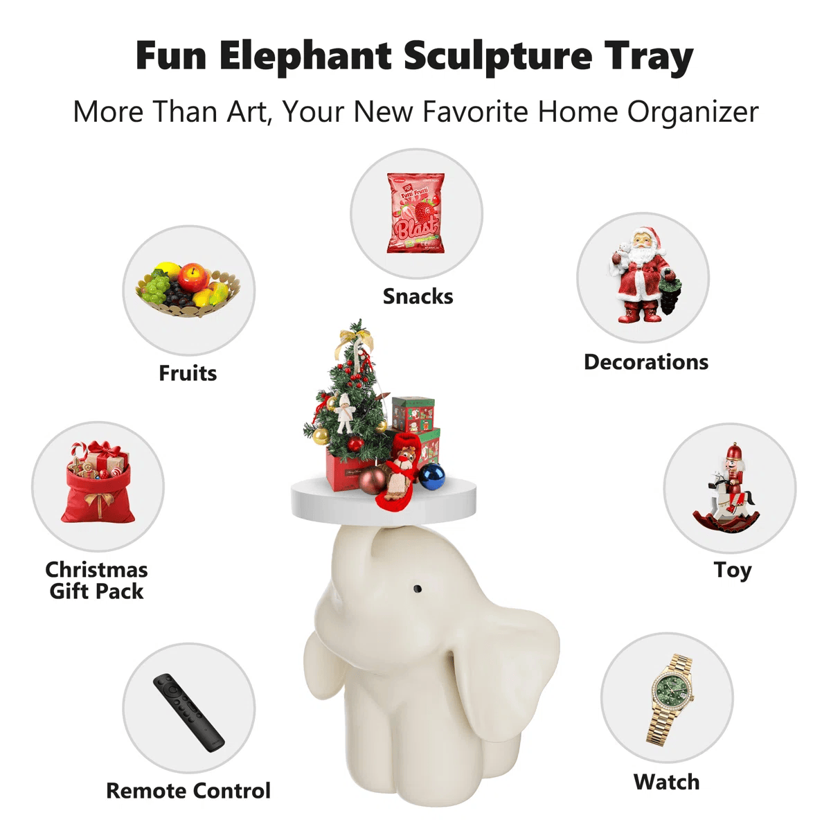 Ownkoti Elephant Base Side Table With Tray - image 15