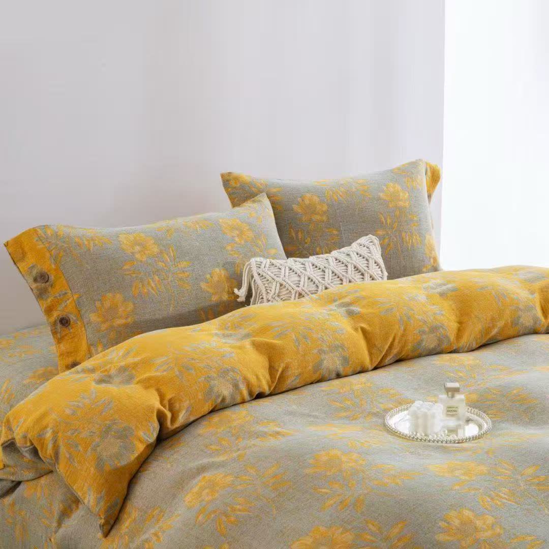 Ownkoti Floral Blossom Cotton Gauze Bedding Set(4PCS) - image 6