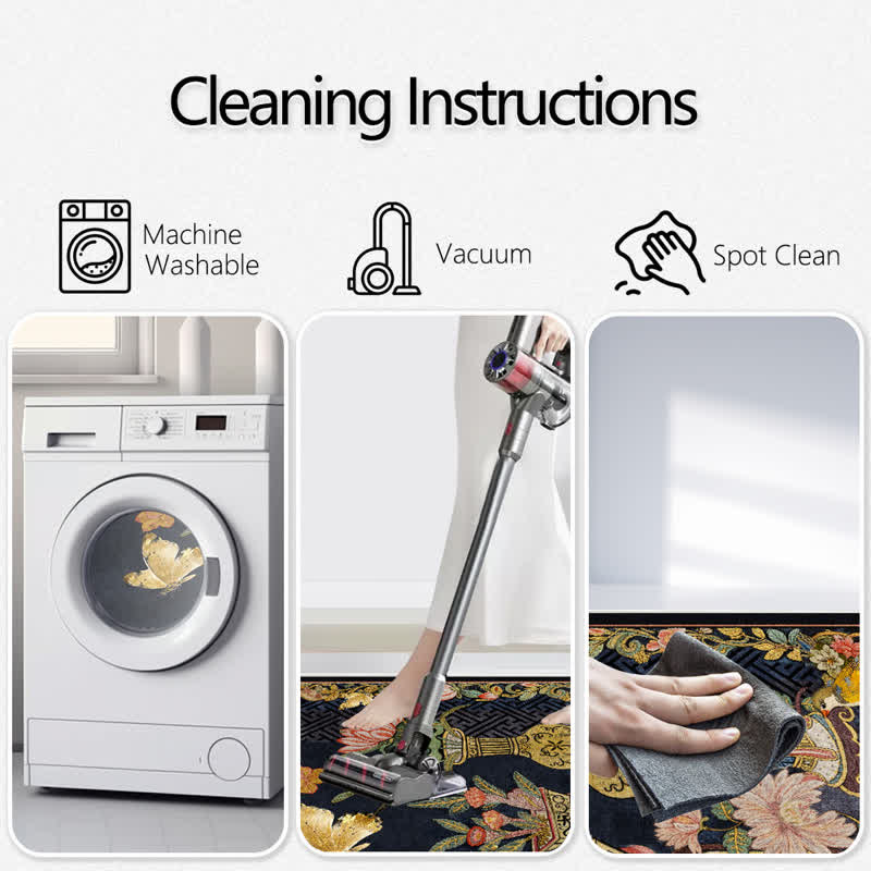 Ownkoti Vintage Floral & Bird Foldable Area Rug - image 8