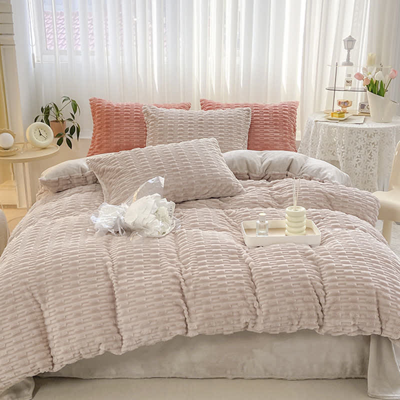 Ownkoti Solid Color Textured Plush Bedding Set - image 24