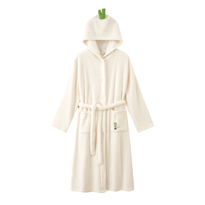 Ownkoti Matching Family Solid Color Hooded Bathrobe - image 2