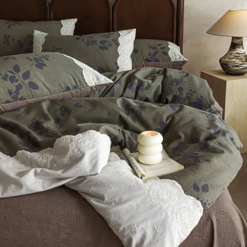 Ownkoti Retro Cotton Linen Duvet Cover Bedding Set(4PCS) - image 1