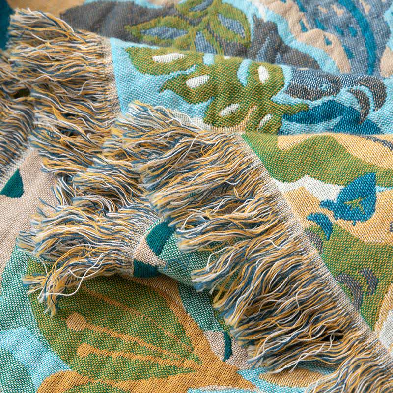 Ownkoti Abstract Art Leaf Cotton Gauze Quilt - image 3