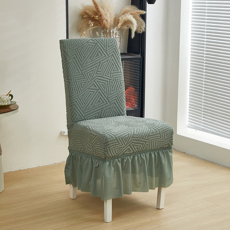 Ownkoti Geometric Elastic Stretch Dining Chair Cover - Sage Green - 6PCS - One size - image 15