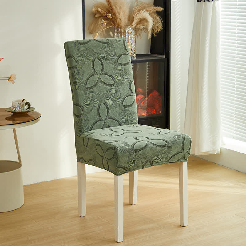 Ownkoti Solid Color Stretch Jacquard Dining Chair Cover - Sage Green - 6PCS - Standard - image 22