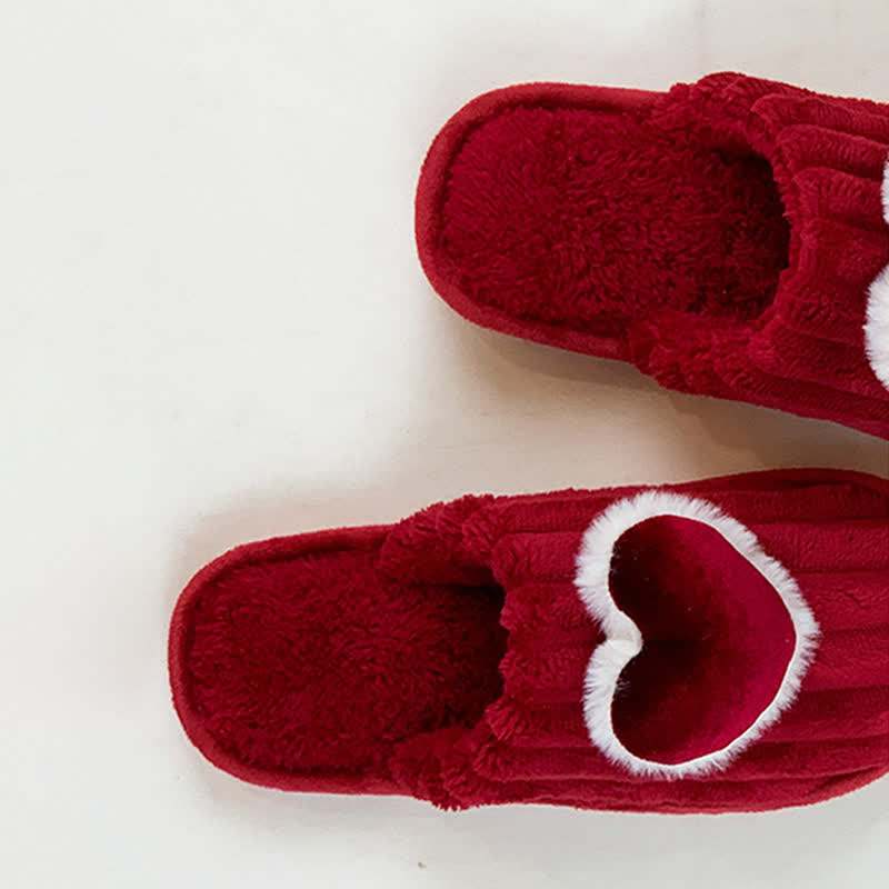 Ownkoti Red Heart Plush House Slippers - image 8