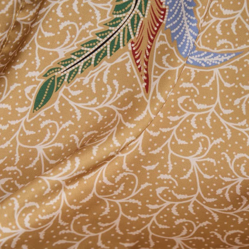 Ownkoti Oriental Floral Bird Kimono Style Bathrobe - image 9