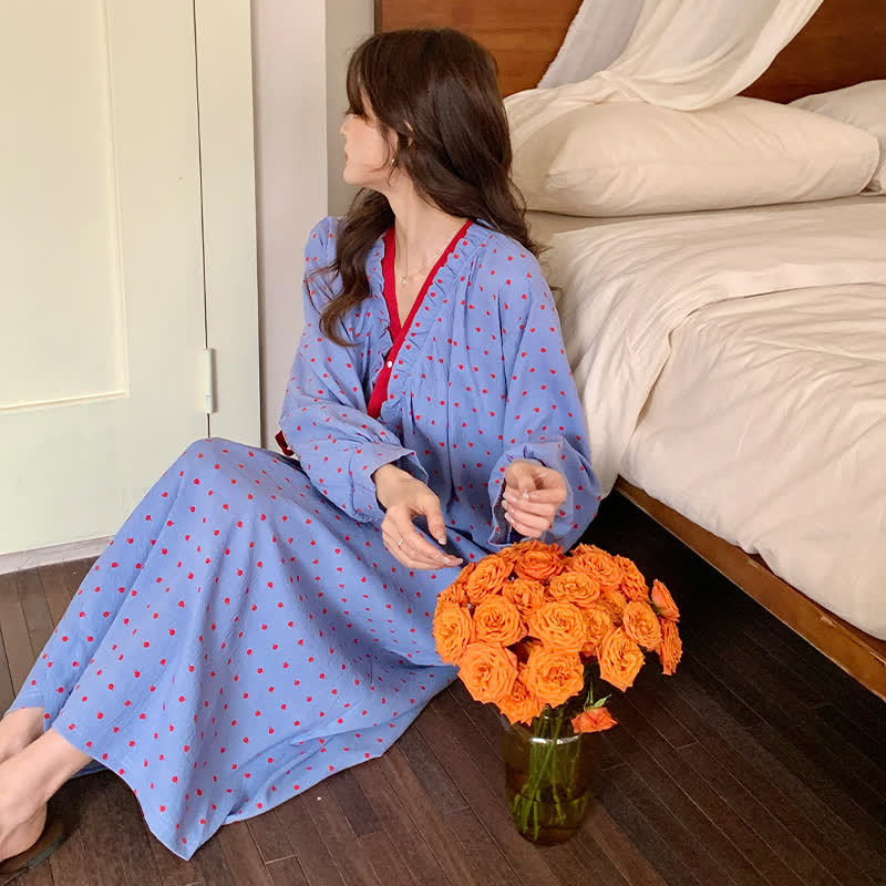 Ownkoti Pomegranate Print Kimono Style Nightgown - image 4