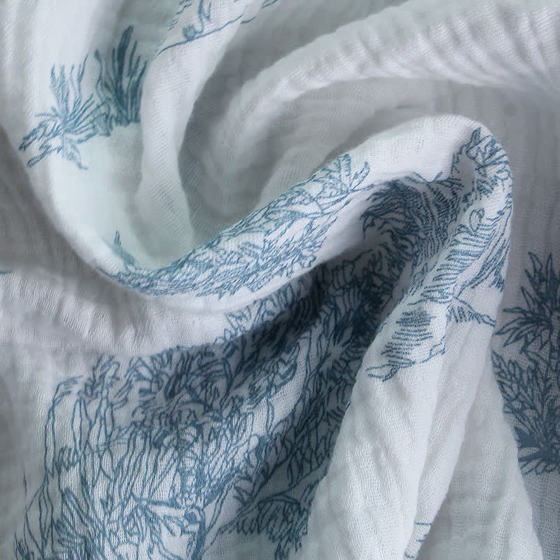 Ownkoti Ruffled Neck Landscape Loungewear Set - image 4