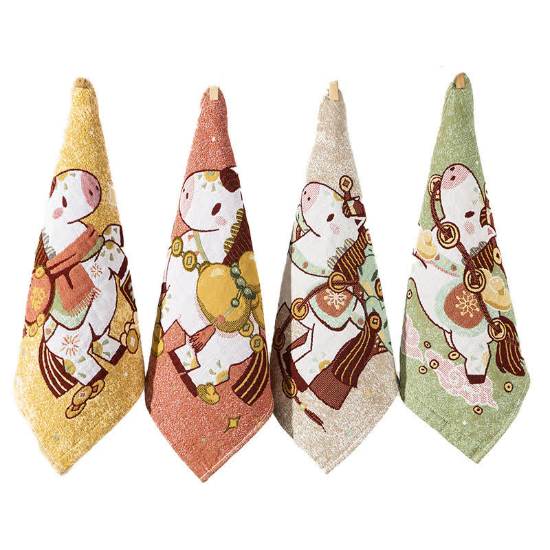Ownkoti Cartoon Horse Cotton Gauze Square Towel - image 5
