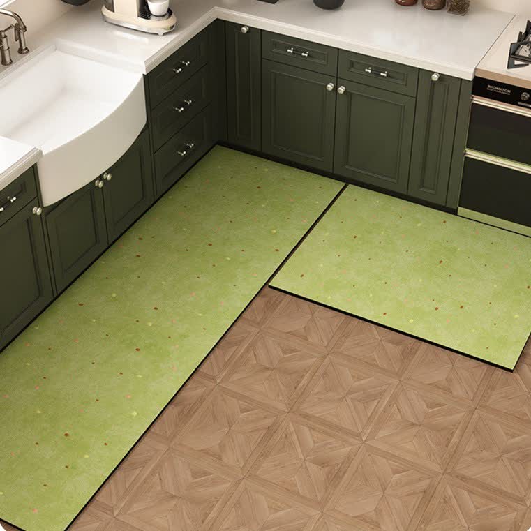 Ownkoti Diatom Mud Minimal Dot Kitchen Rug - 23" x 35"+23" x 71" - image 0