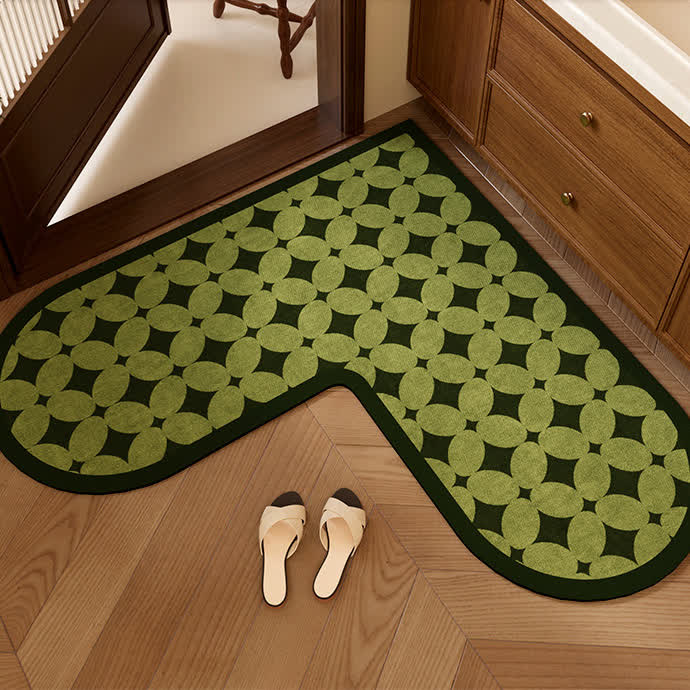 Ownkoti Geometric Pattern Corner L-Shaped Kitchen Rug - 55" x 55" x 17" - image 0