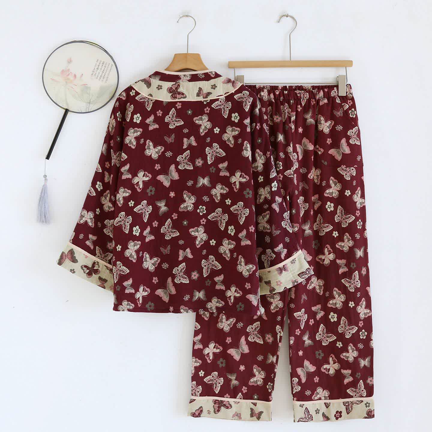 Ownkoti Oriental Style Butterfly Cotton Pajama Set - image 5