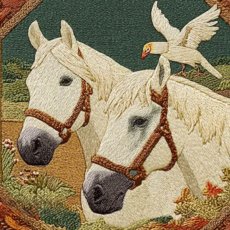 Ownkoti Vintage Horse & Bird Foldable Storage Bag - image 3