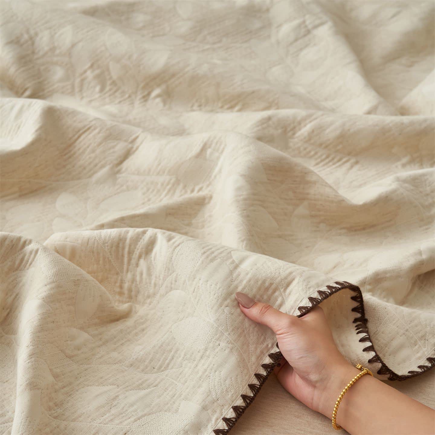 Ownkoti Textured Leaf Cotton Linen Quilt - image 5