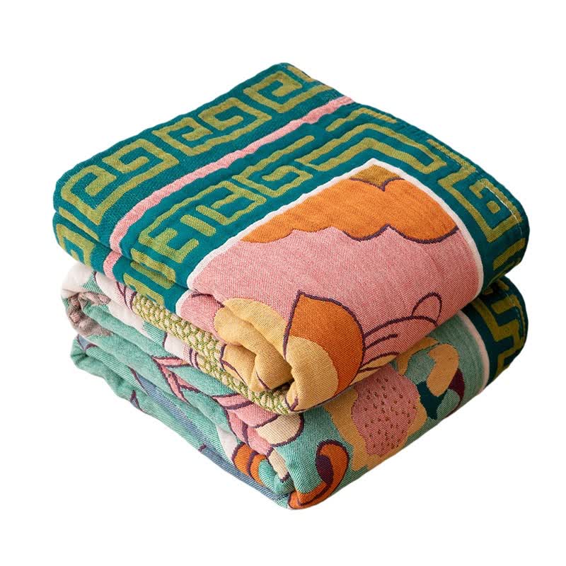 Ownkoti Retro Artistic Floral Cotton Gauze Blanket - image 6