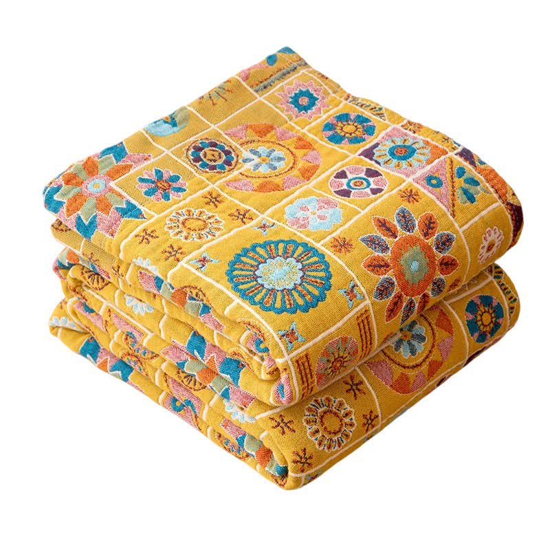 Ownkoti Geometric Pattern Plaid Cotton Gauze Blanket - image 6