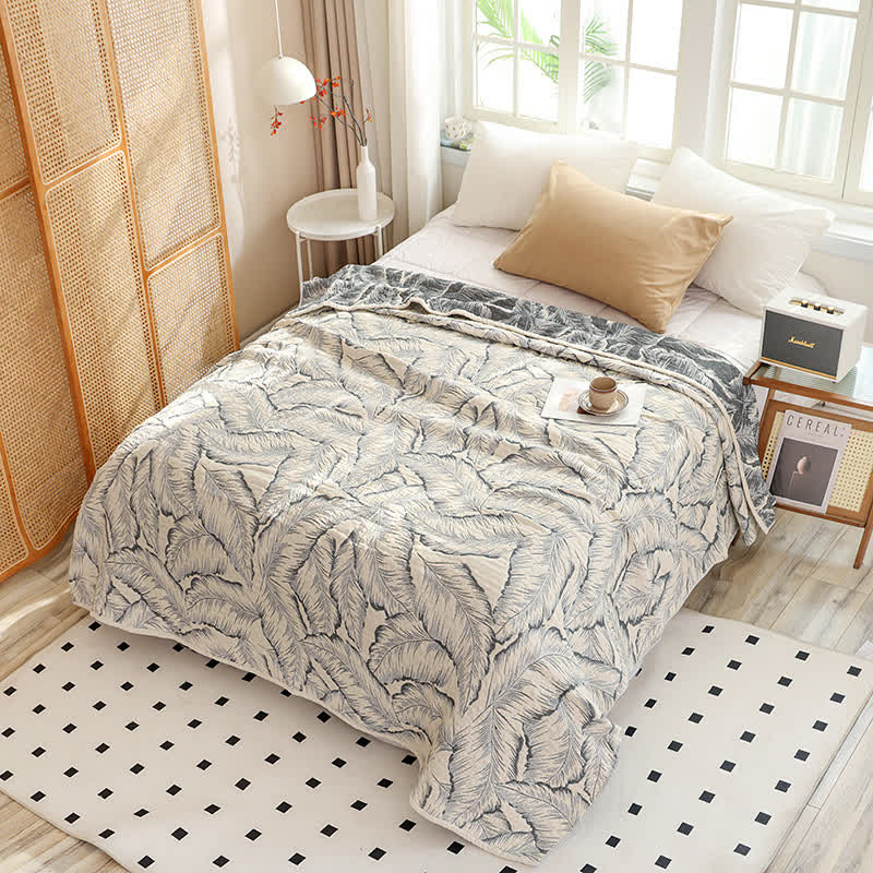 Ownkoti Botanical Banana Leaf Cotton Gauze Quilt - image 2