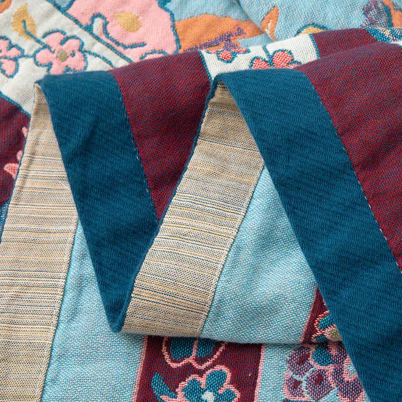 Ownkoti Blue Floral Cotton Gauze Quilt - image 4