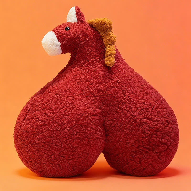 Ownkoti Creative "Horse Butt" Sherpa Plush Pillow - Wine - 19"W x 21"H - image 9