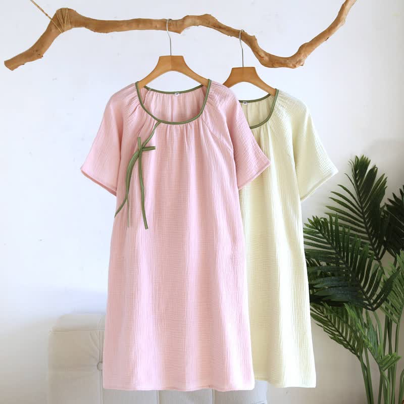 Ownkoti Minimalist Oriental Style Cotton Gauze Nightdress – ownkoti