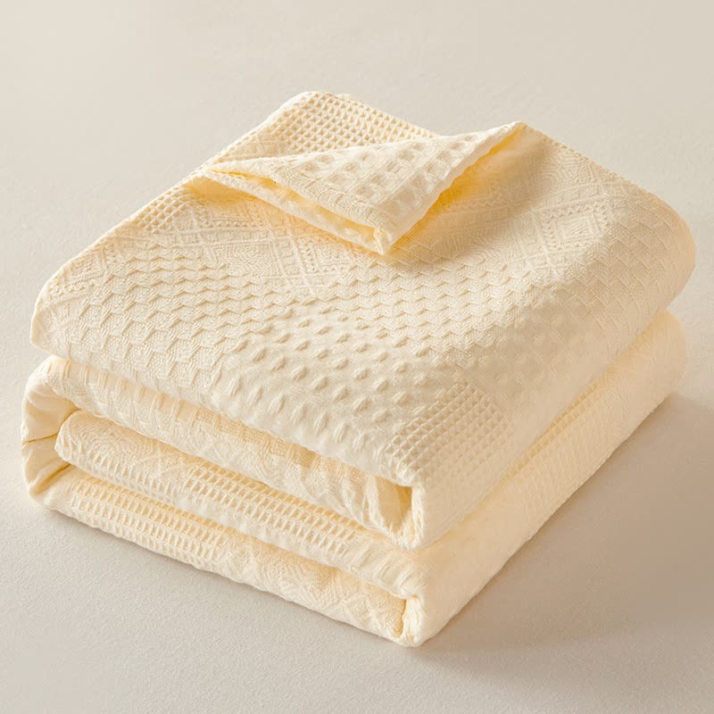 Ownkoti Solid Subtle Textured Cotton Quilt - Apricot - King - image 15