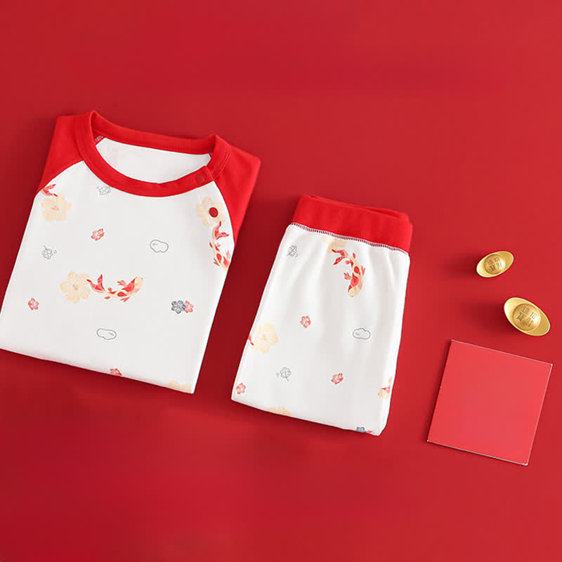 Ownkoti Koi & Floral Cotton Kids Loungewear Set - image 2