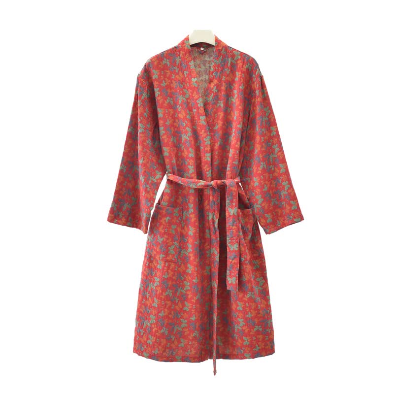 Ownkoti Butterfly Jacquard Cotton Gauze Kimono Robe - image 4